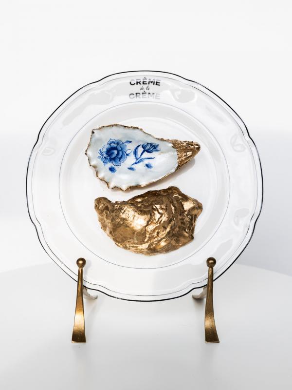 Oester Wandbord Groot | Delfst Blauw