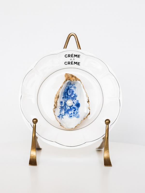 Oester Wandbord Klein | Delfst Blauw Parel